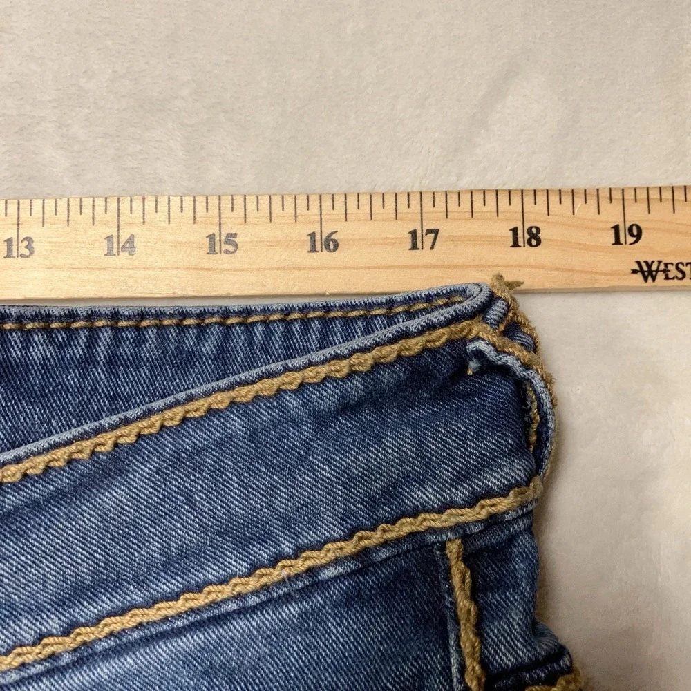 True Religion Rope Stitch Jeans Relaxed Straight Flap Pocket 34 Fit 36x28 USA